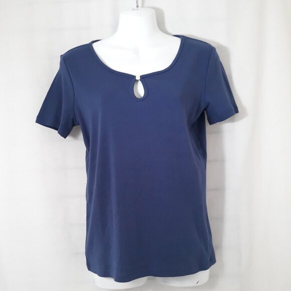 Crazy Horse by Liz Claiborne - Navy Tee - Short Sleeve - Size Small - Picture 1 of 9